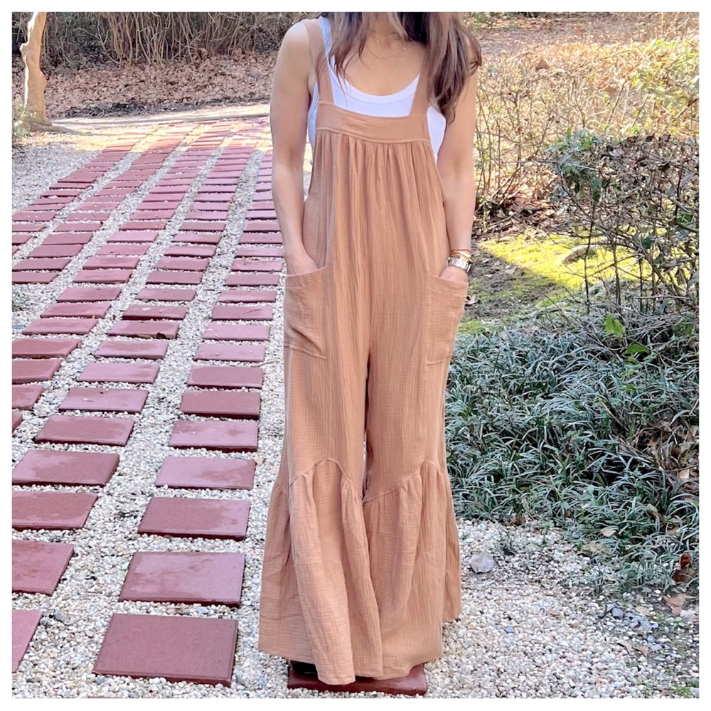 08 Boho -Cotton gauze solid fabric Wide leg
Jumpsuit - Picture 4 of 8